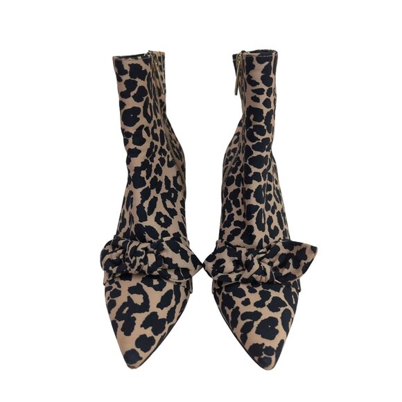 Isaac Mizrahi Ankle Boots Womens 8 Leopard Print Mob Wife Glam Rock Edgy Chic - Picture 2 of 9